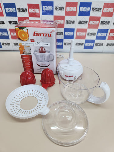 Exprimidor de cítricos, 25W, capacidad 700cc, Doble copa para exprimir, Regilla filtrante, Blanco/Rojo Girmi SR0201